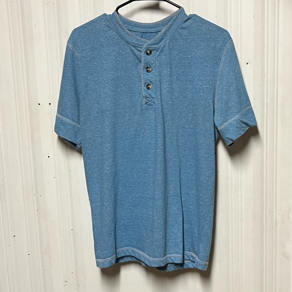 Men’s Revolution Short Sleeve Green T-Shirt with Buttons